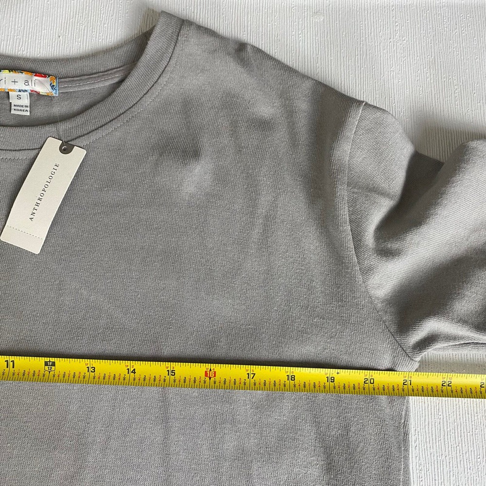 Anthropologie Eri + Ali NWT Taupe Long Sleeve Cotton Blouse Size Small. - Picture 10 of 11